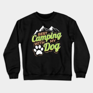 Logo For Dog Lovers With Paw On Camping Crewneck Sweatshirt